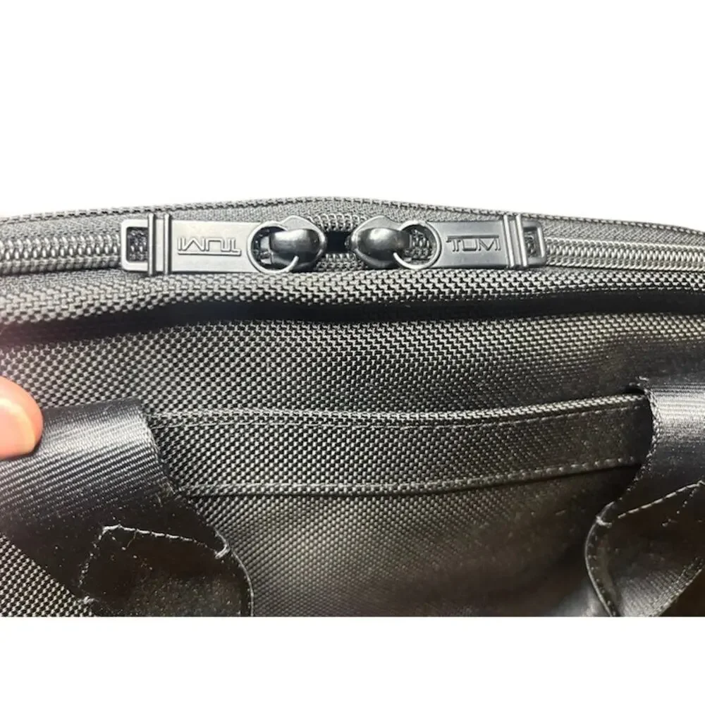 TUMI Alpha Expandable Laptop Briefcase Messenger Bag Black Ballistic Nylon